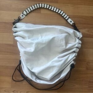 David Galan white Leather “Money Bag”